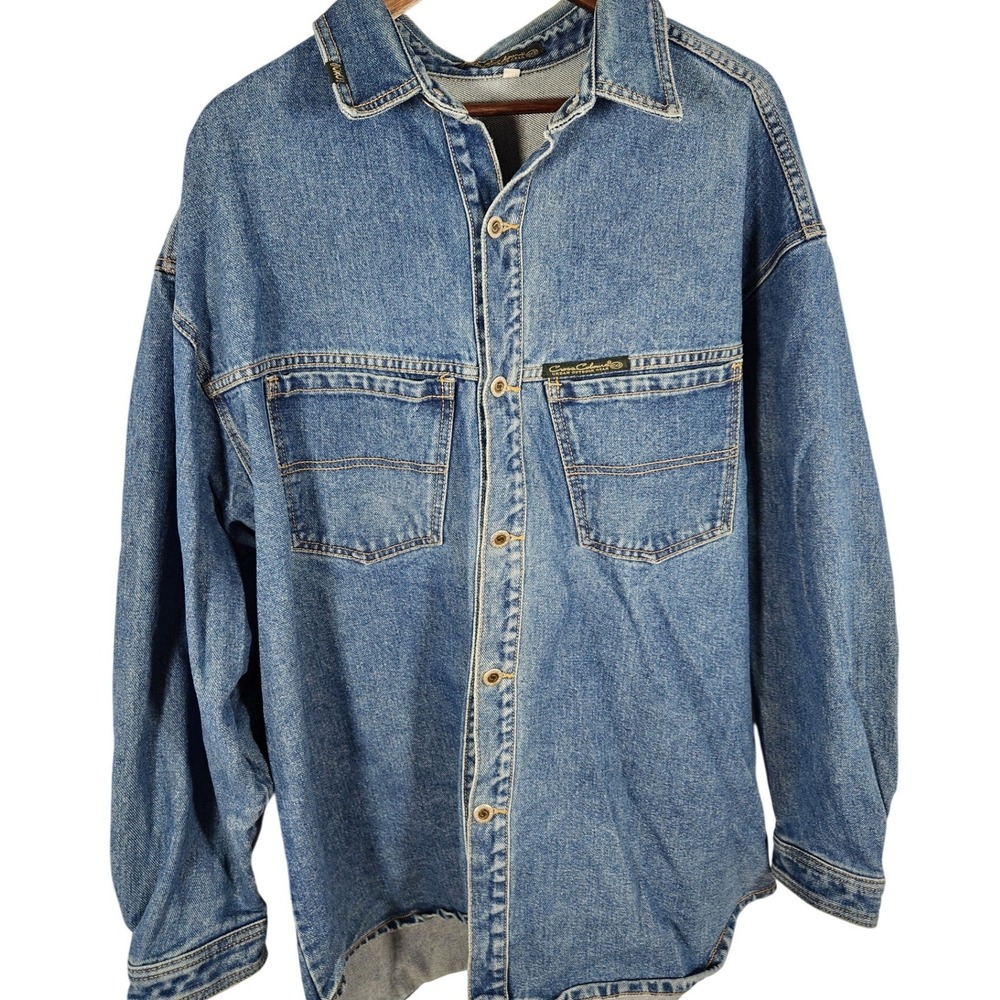 VTG 80s Cross Colours Denim Shirt Coat Made USA Size XXL Urban Outdoor